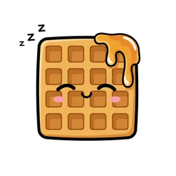 Waffled mascot — sleeping
